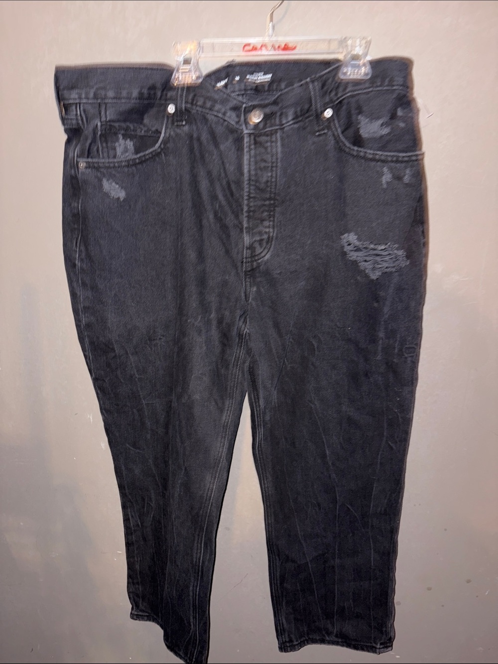 DKNY Black High-Rise Slouchy Straight Jeans